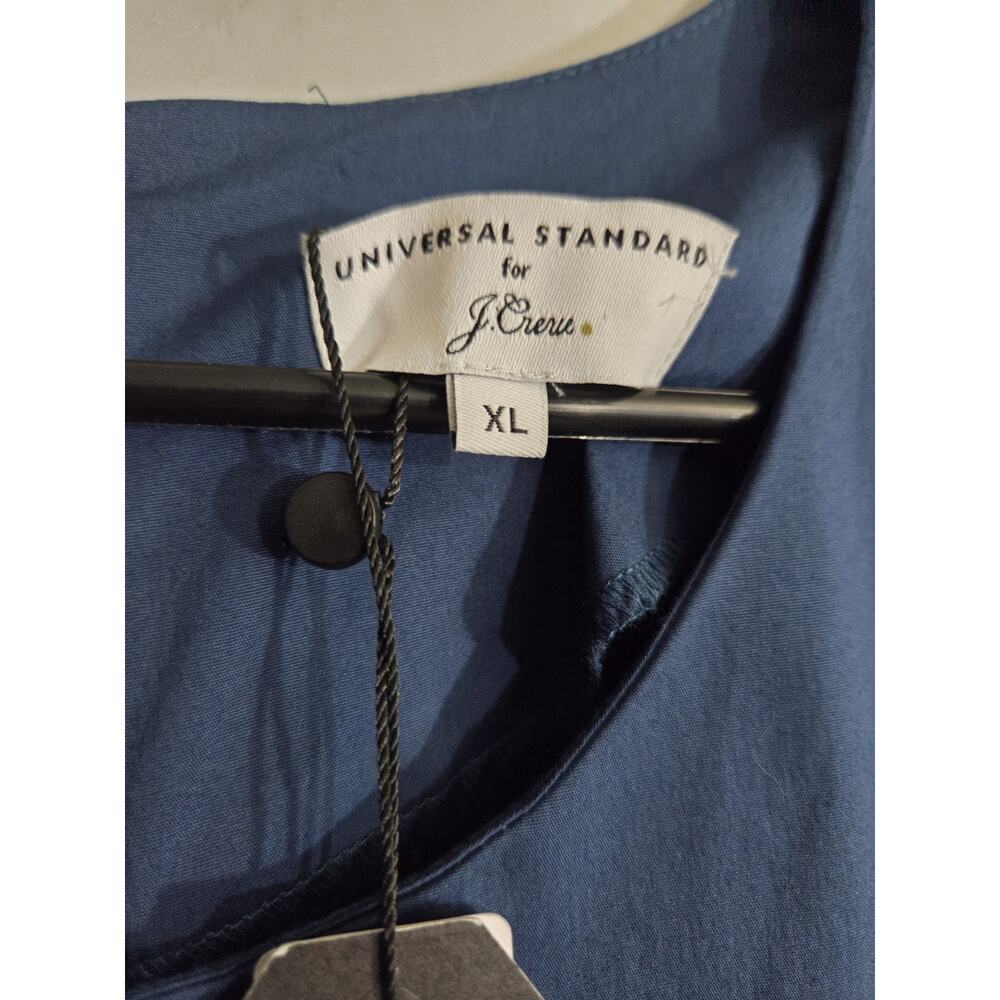 NWT J. Crew Universal Standard Poplin Drop Waist Dress Size XL Blue Pockets Zip - Picture 5 of 9
